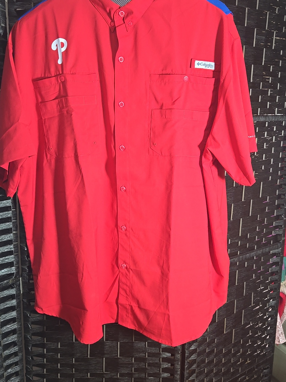 Columbia PFG Omni Shade Philadelphia Phillies Button Shirt 3X